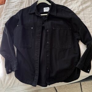 Zara black denim shacket